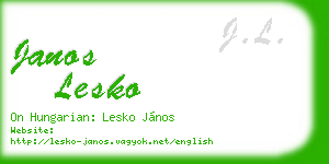 janos lesko business card