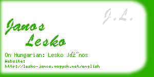 janos lesko business card